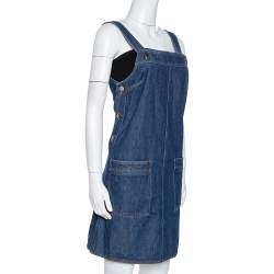 Pre Owned Victoria Beckham Indigo Denim Pinafore Dress S