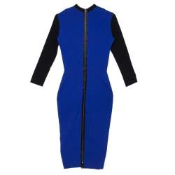 Pre Owned Victoria Beckham Color Block Crepe Sheath Dress S