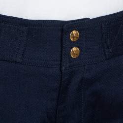 Pre Owned Victoria Beckham Navy Blue Cotton Cropped Flight Pants S