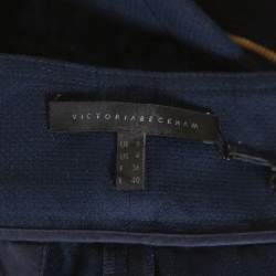 Pre Owned Victoria Beckham Navy Blue Cotton Cropped Flight Pants S