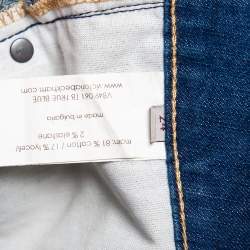 Pre Owned Victoria Beckham Blue Denim Frayed Hem Boyfriend Shorts S