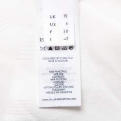 Pre Owned Victoria Beckham White Striped Silk & Chiffon Paneled Maxi Dress M