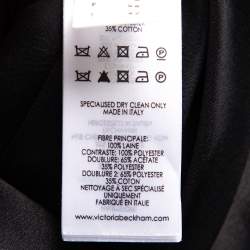 Pre Owned Victoria Beckham Navy Blue Striped Wool Contrast Trim Suit M 