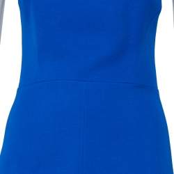 Pre Owned Victoria Beckham Blue Wool & Silk Paneled Mini Dress S
