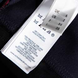 Pre Owned Victoria Victoria Beckham Navy Blue Wool Side Stripe Detail Trousers S