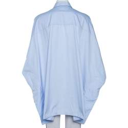 Pre Owned Victoria Victoria Beckham Blue Cotton Side Open Oversized Cape Shirt (One Size) 