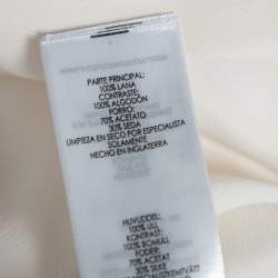 Pre Owned Victoria Beckham Cream Wool Crepe & Mesh Sleeveless Mini Dress S