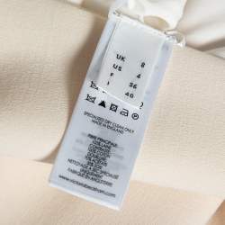 Pre Owned Victoria Beckham Cream Wool Crepe & Mesh Sleeveless Mini Dress S