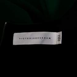 Pre Owned Victoria Beckham Green Stretch Knit Cap Sleeve Heart Midi Dress M