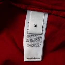 Pre Owned Victoria Victoria Beckham Red Cotton Short Sleeve Crewneck T-Shirt M