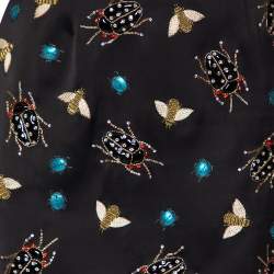 Pre Owned Victoria Victoria Beckham Black Insect Embroidered Mini Dress S