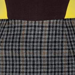 Pre Owned Victoria Beckham Colorblock Plaid Wool & Silk Sleeveless Dress S