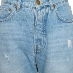مملوكة مسبقًا Victoria Beckham Blue Distressed Detailed Denim Jeans M