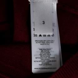 Pre Owned Victoria Beckham Burgundy Wool Blend Knit Polo T-Shirt M