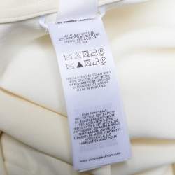 Pre Owned Victoria Beckham Cream Crepe Plunging Neck Top L