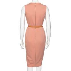 Pre Owned Victoria Beckham Pale Pink Knit Sleeveless Sheath Dress M