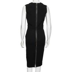 Pre Owned Victoria Beckham Black Crepe Plunging Neck Sleeveless Midi Dress M