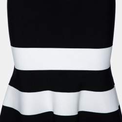 Pre Owned Victoria Beckham Monochrome Stripe Knit Trumpet Skirt S
