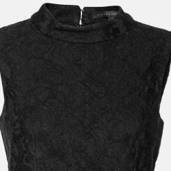 Pre Owned Victoria Beckham Black Floral Lace Sleeveless Top S