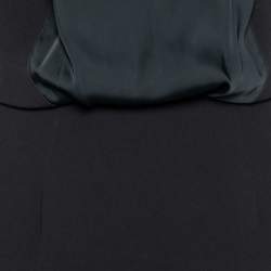 Pre Owned Victoria Beckham Black Wool & Silk Cut-Out Back Dress M