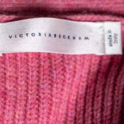 Victoria Beckham Pink Wool Button Front Belted Knitwear XS