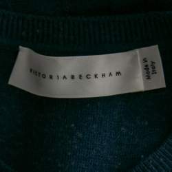Victoria Beckham Navy Blue Knit Ribbed Sleeveless Maxi Dress XS