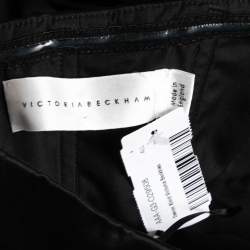 مملوكة مسبقًا Victoria Beckham Black Satin Strapless Bustier Dress S 
