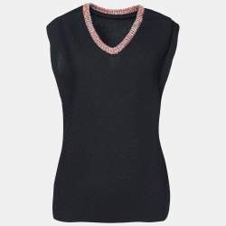 Victoria Beckham Black Viscose Surfer Print Oversized Blouse S
