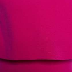 Pre Owned Victoria Beckham Pink Crepe Silk Wool Faux Overlay Sheath Dress S