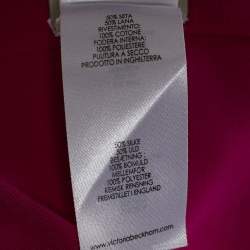 Pre Owned Victoria Beckham Pink Crepe Silk Wool Faux Overlay Sheath Dress S