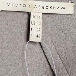 Pre Owned Victoria Beckham Grey Wool Shift Midi Dress L