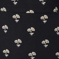 Victoria Beckham Black Daisy Jacquard Pattern Sleeveless Sheath Dress M