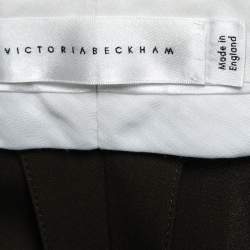 Pre Owned Victoria Beckham Dark Green Crepe Tailored Trousers S