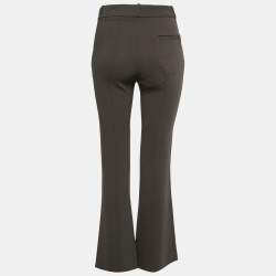 Pre Owned Victoria Beckham Dark Green Crepe Tailored Trousers S