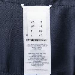 Pre Owned Victoria Beckham Burgundy Wool Open Front Blazer S