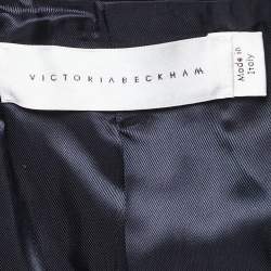 Pre Owned Victoria Beckham Burgundy Wool Open Front Blazer S