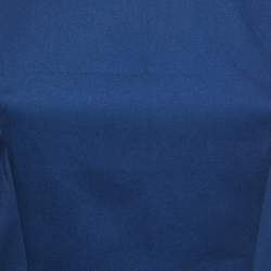 Pre Owned Victoria Beckham Navy Blue Cotton Sleeveless Peplum Top M