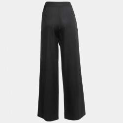 Pre Owned Victoria Beckham Black Wool Straight Leg Trousers L