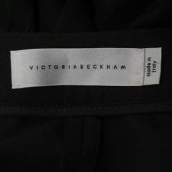 Pre Owned Victoria Beckham Black Wool Straight Leg Trousers L