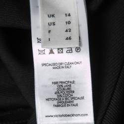 Pre Owned Victoria Beckham Black Wool Straight Leg Trousers L