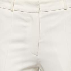 Pre Owned Victoria Beckham Cream Wool Flared Trousers S