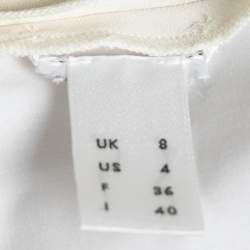 Pre Owned Victoria Beckham Cream Wool Flared Trousers S