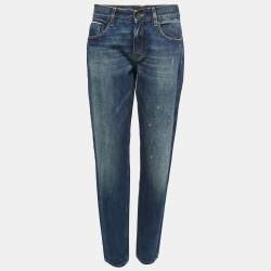 Pre Owned Victoria Beckham Blue Denim Boyfriend Jeans S Waist 27"