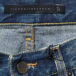 Pre Owned Victoria Beckham Blue Denim Boyfriend Jeans S Waist 27"