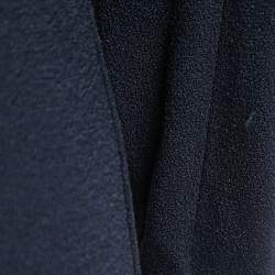 Victoria Beckham Navy Blue Crepe Full Sleeve Slit Detail Maxi Dress M