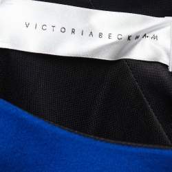 Victoria Beckham Blue Crepe Ruffled Sleeveless Midi Dress M