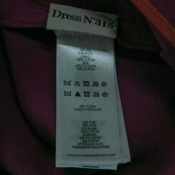 Pre Owned Victoria Beckham Pink Silk & Wool Deep Neck Sleeveless Midi Dress M