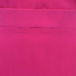 Pre Owned Victoria Beckham Pink Silk & Wool Deep Neck Sleeveless Midi Dress M