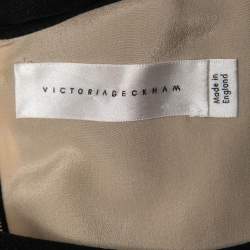 Pre Owned Victoria Beckham Black Synthetic Flared Midi Dress M