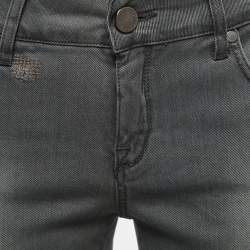 Pre Owned Victoria Beckham Grey Denim Glitter Detail Skinny Jeans M Waist 28"